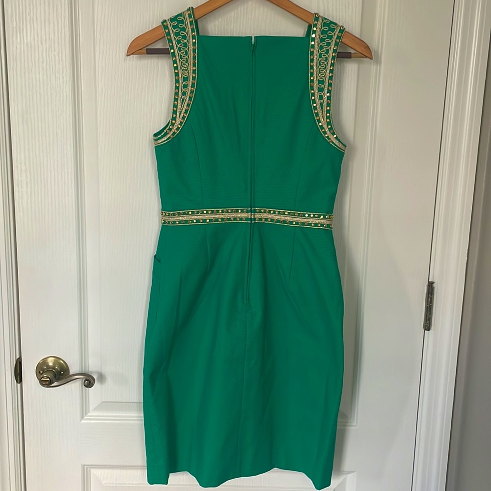 Lilly Pulitzer Green Dress with Gold Accents Never Worn NWOT Size 0 - Picture 4 of 4